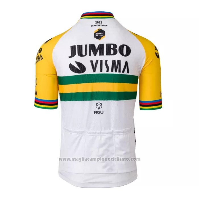 2022 Abbigliamento Ciclismo Jumbo Visma Giallo Verde Manica Corta e Salopette